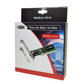 Placa De Rede Pci 10-100m Nova Low Profile Dex Dp-01